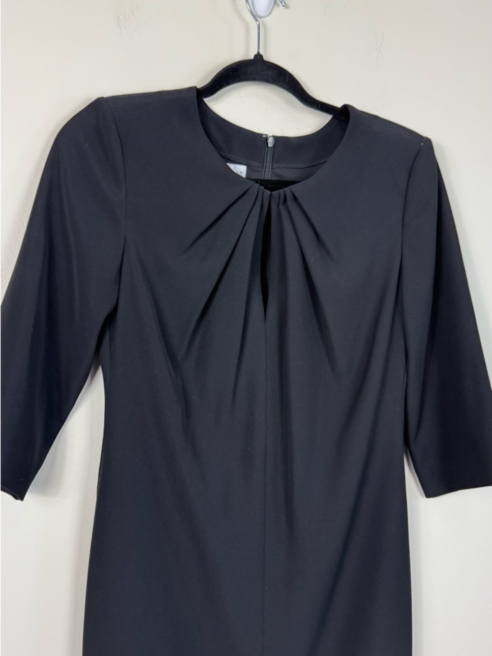 Armani Collezioni Black Ruched Sheath Dress Womens 8 Office Classic Career